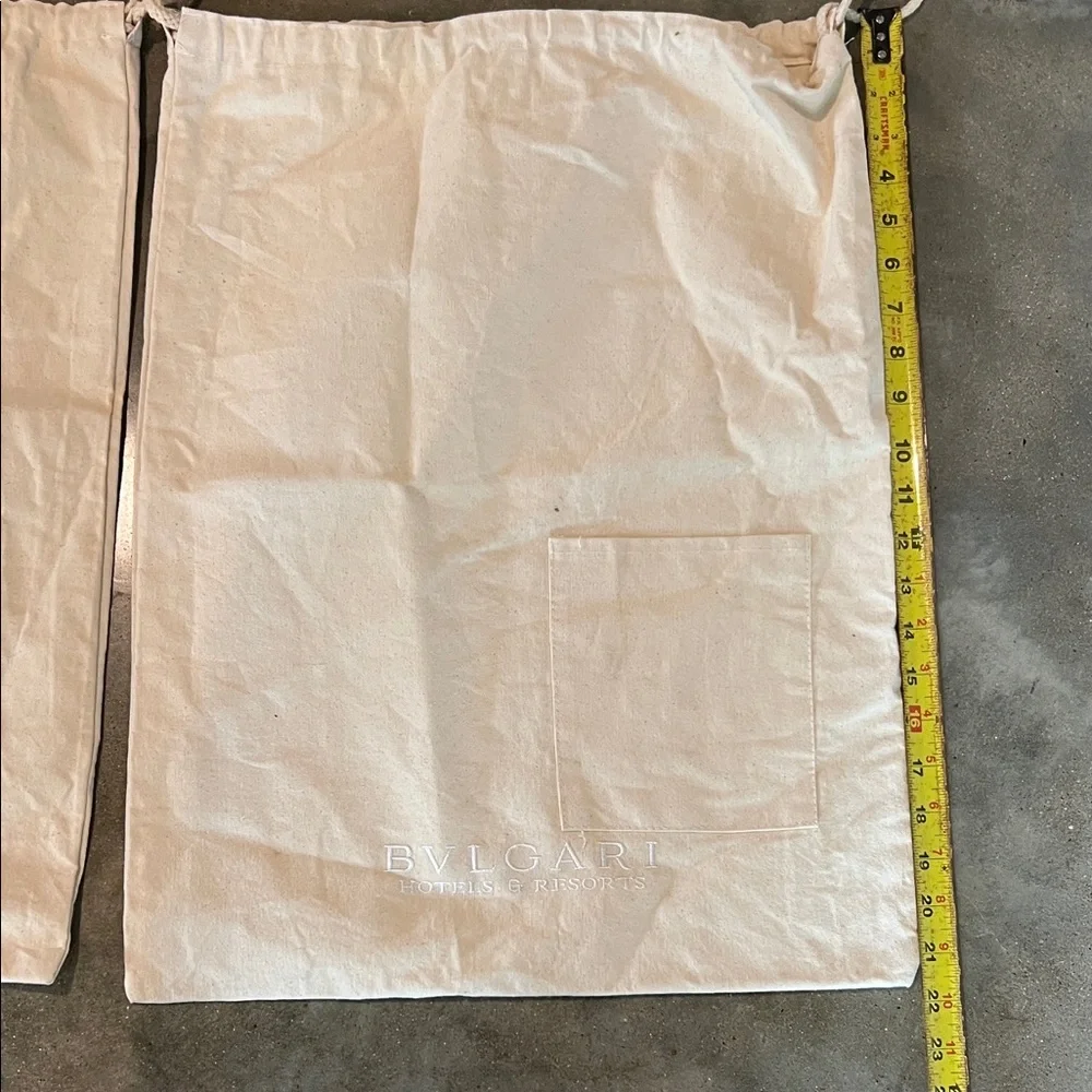 Authentic Bulgari Cream Drawstring Dust Bags - Set of Two